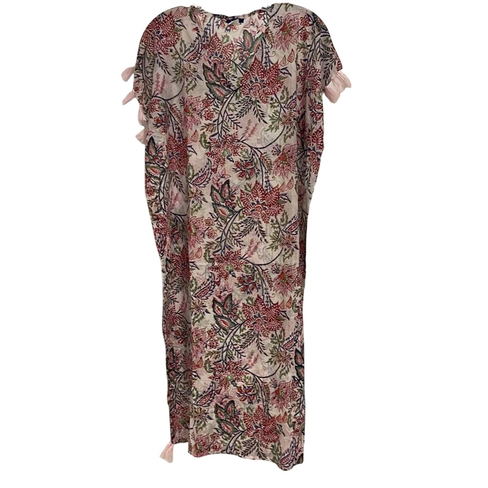 Hat Attack Buji Baja Floral Tassel Cover Up Kaftan One Size NWOT‎